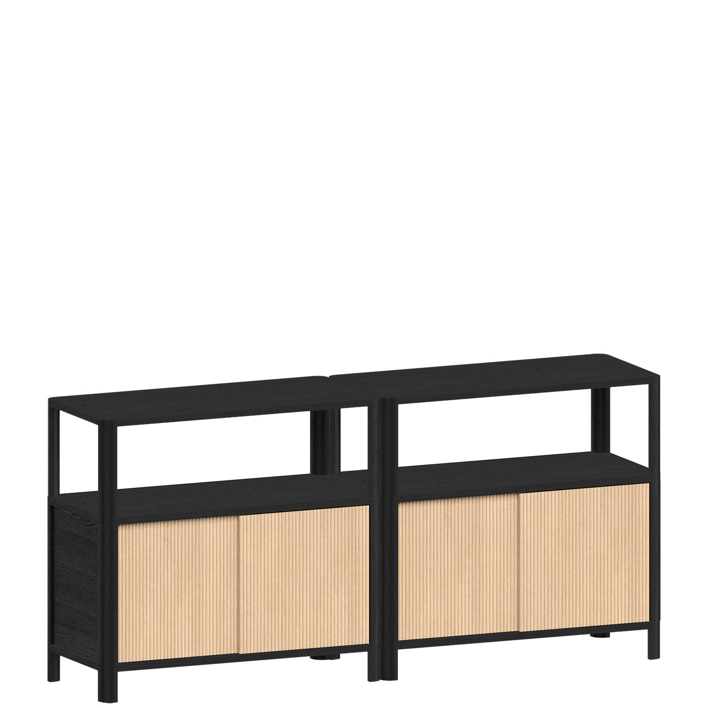 Cloe · Black shoe rack with wood doors Woodendot