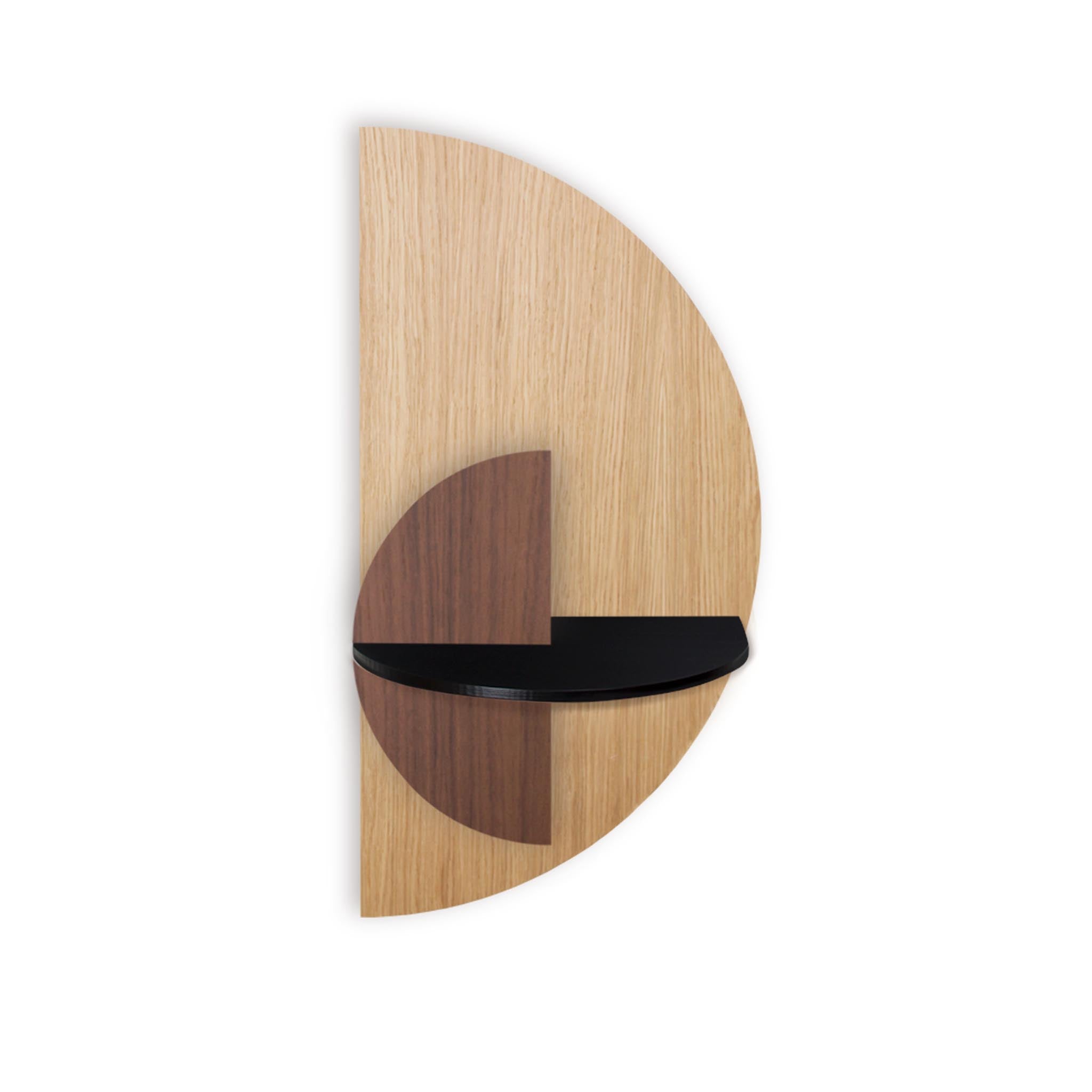 Alba slim floating nightstand DUO · Oak semicircle