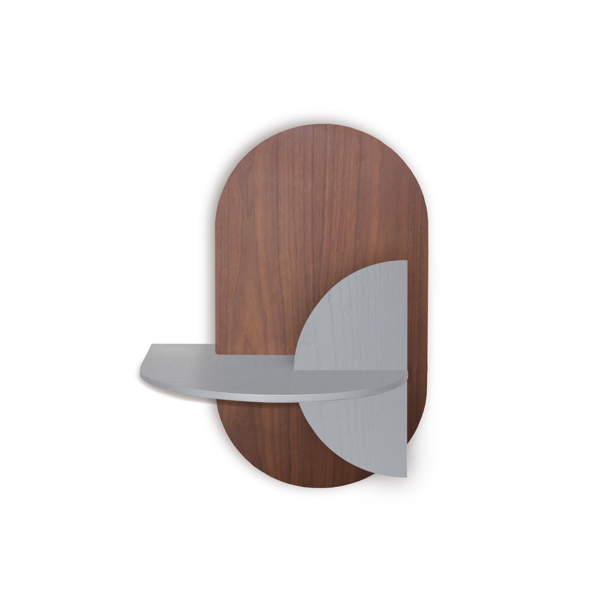 Alba Floating Nightstand · Walnut oval