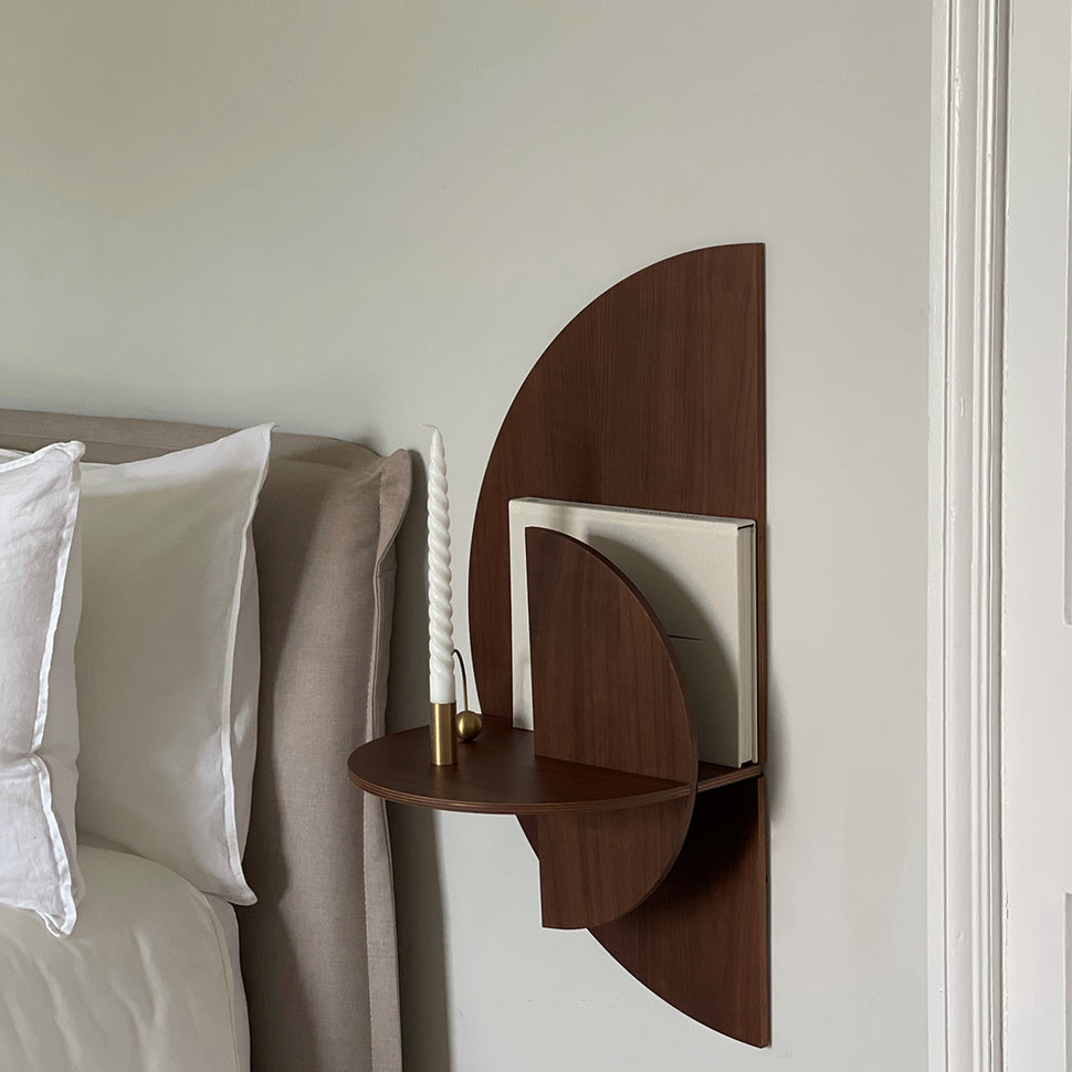 Alba slim floating nightstand · Oak oval Woodendot