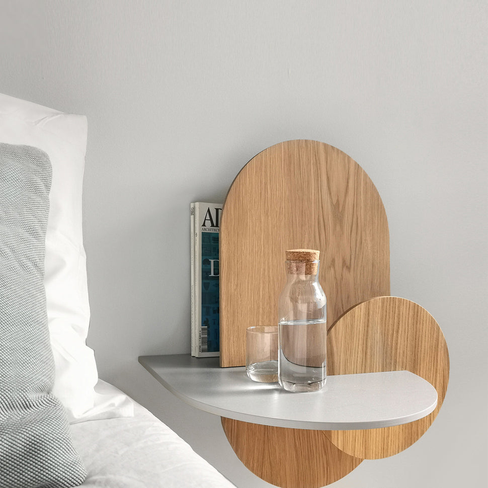 Alba floating nightstand DUO · Oak oval Woodendot