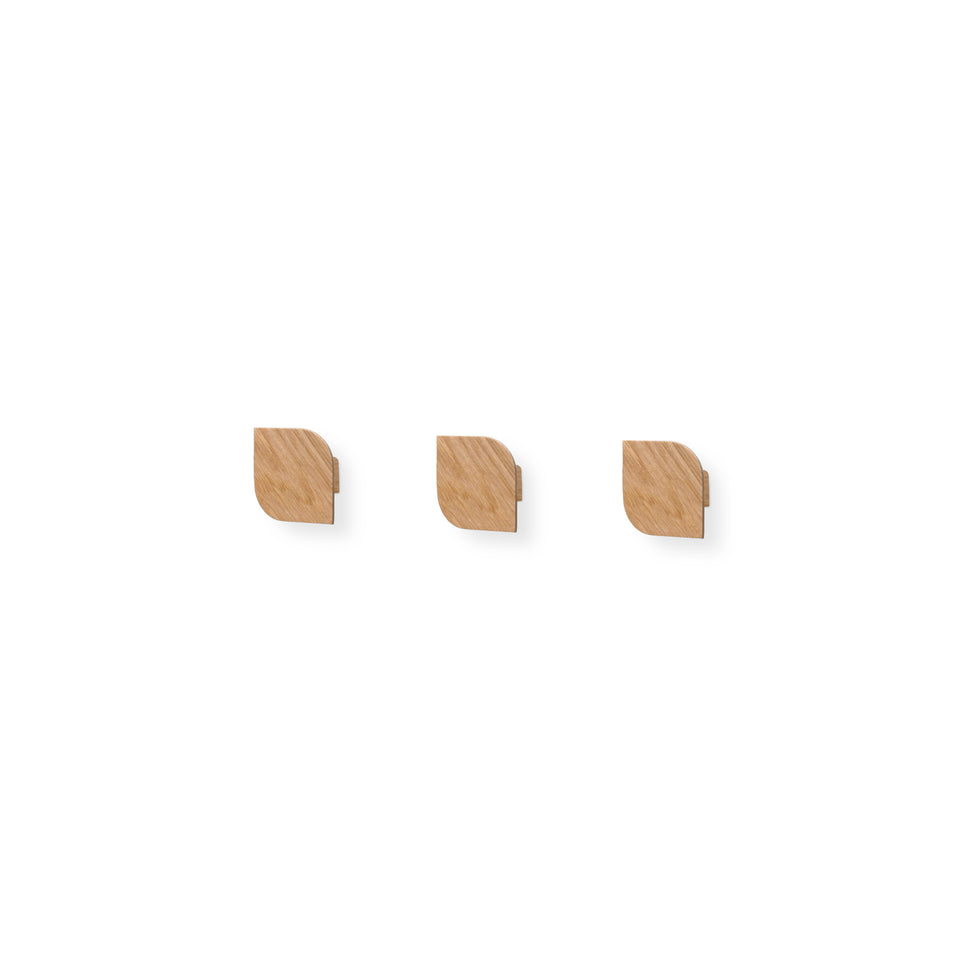 Cielo 3er-Set Wandhaken · Mittel Eiche – Woodendot