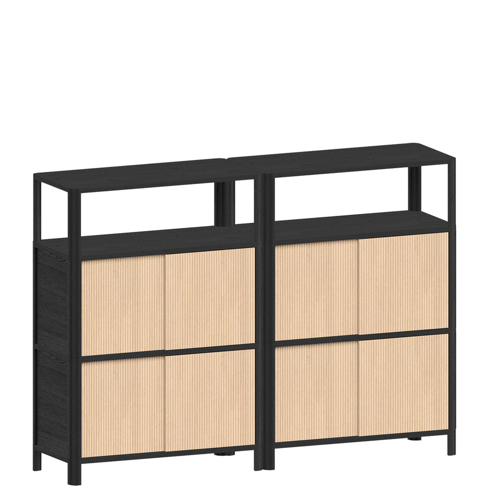 Cloe Modular Storage Unit · Black · Wooden Doors