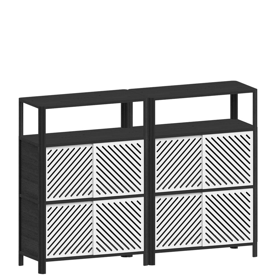 Cloe Modular Storage Unit · Black · White Metal Doors
