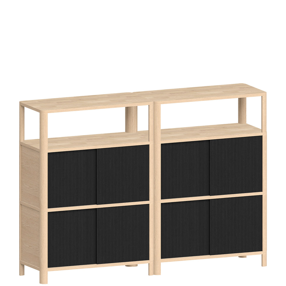 Cloe · Armoire en chêne avec portes noires