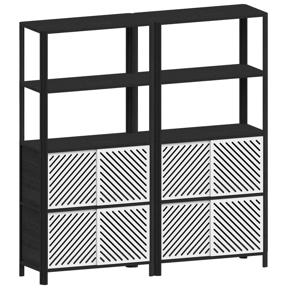 Cloe · Séparateur de pièce noir avec portes en métal blanc