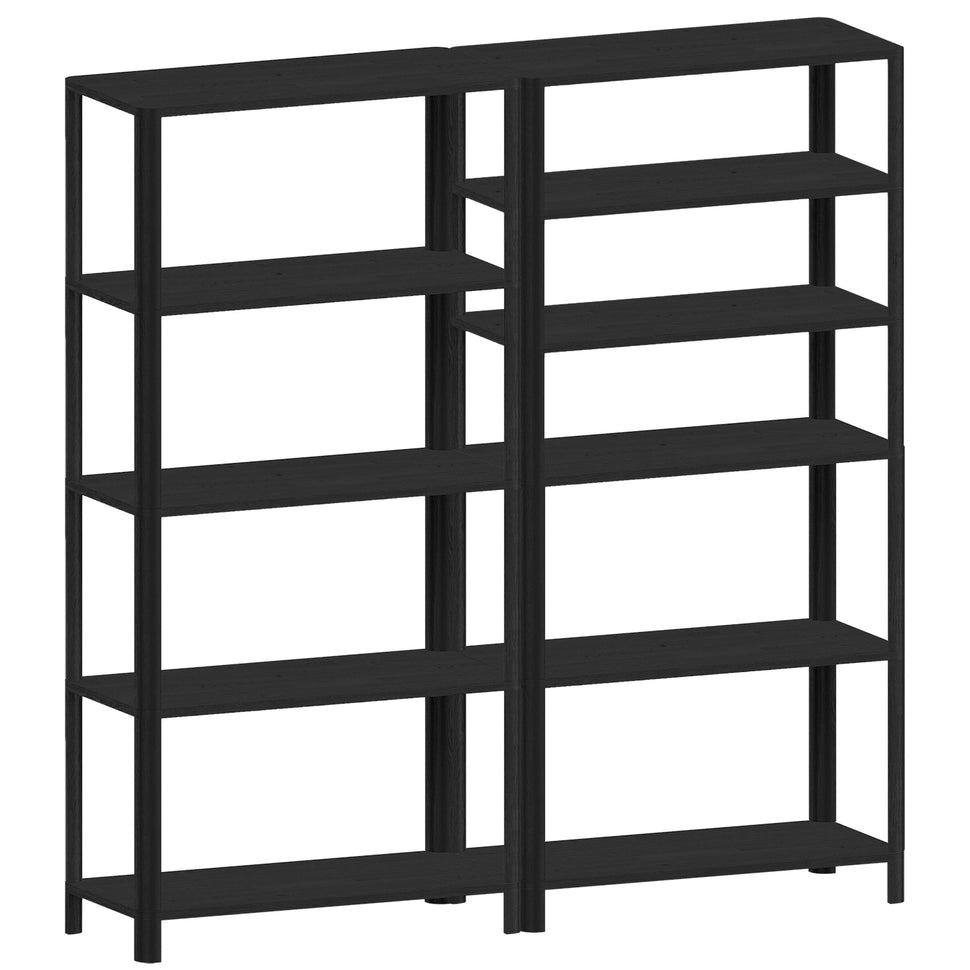 Cloe Wide Black Room Divider Shelves