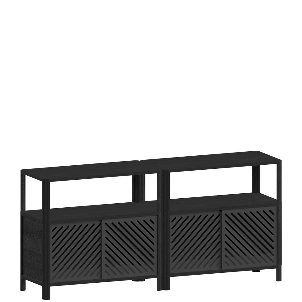 Cloe Low Sideboard · Black · Black Metal Doors