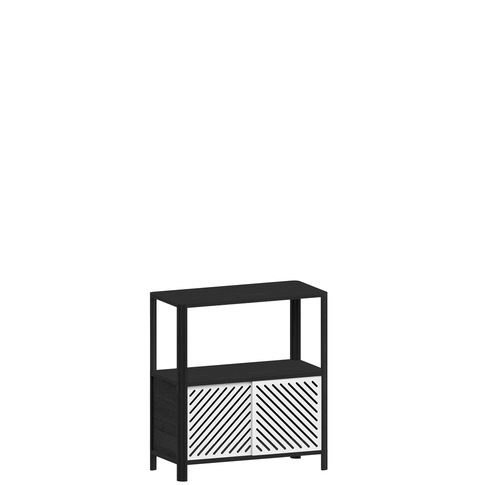 Cloe Small Sideboard · Black · White Metal Doors