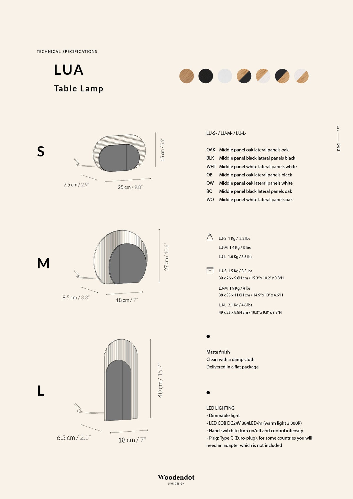 LUA: product specs and info – Woodendot