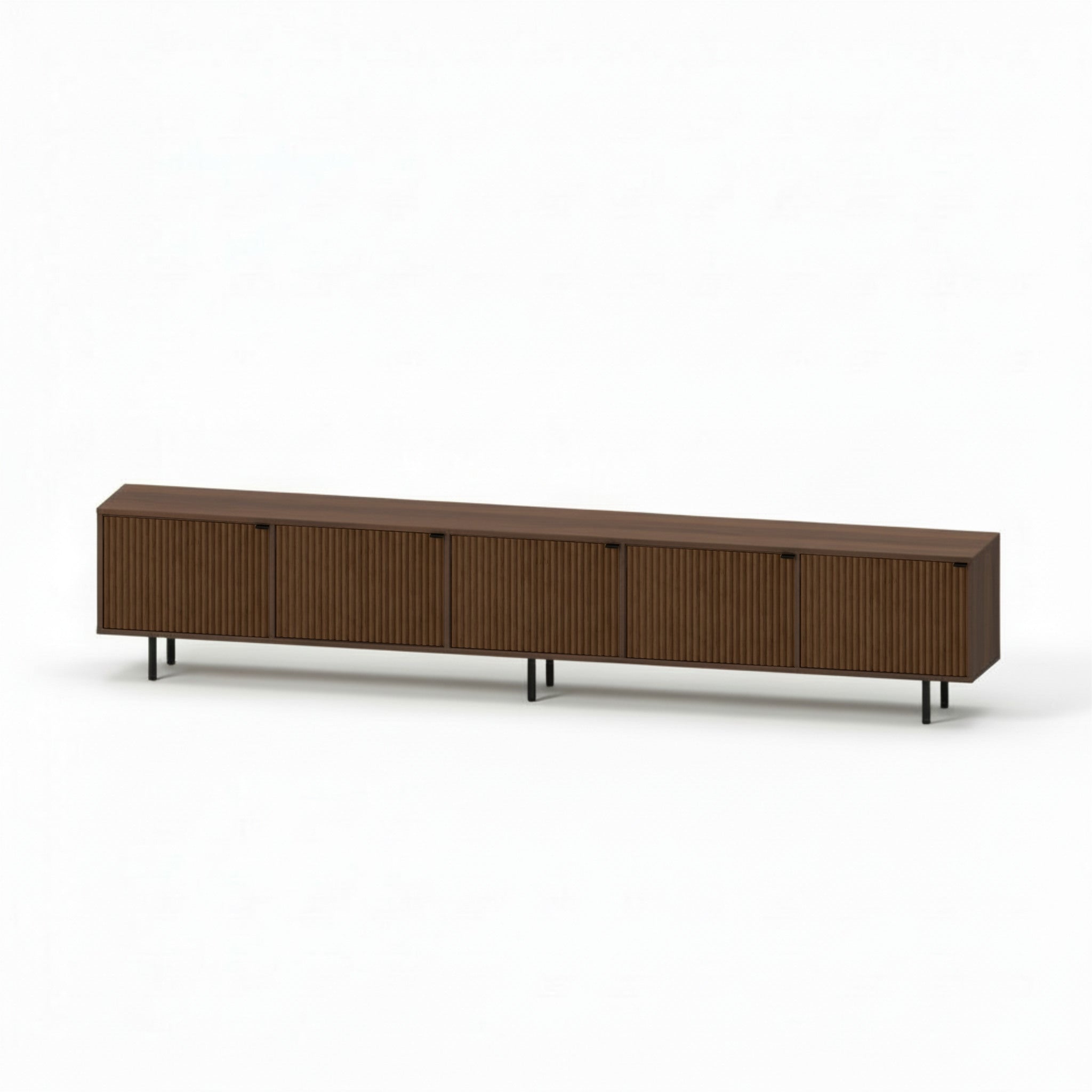 Pau Five-Door TV Stand · Natural Walnut
