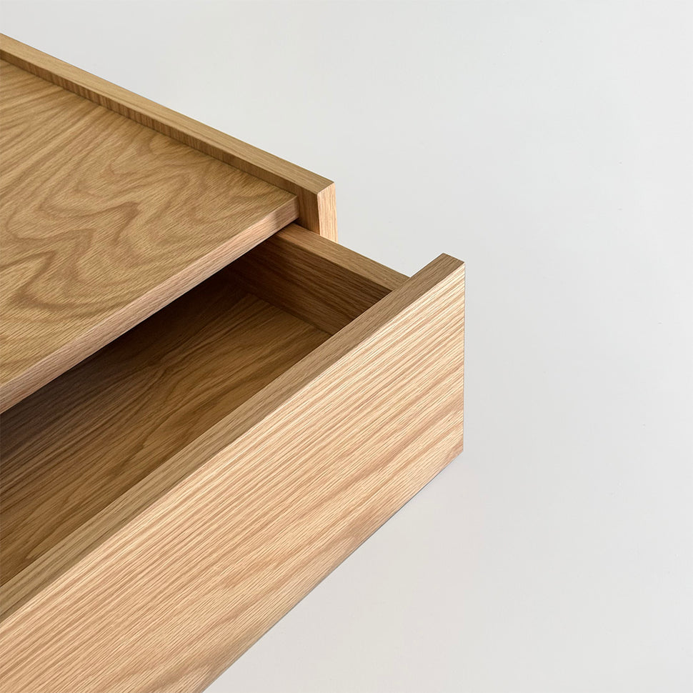 Stoa Cabecero de pared a pared con mesitas flotantes · Roble Decor - cama 160 cm