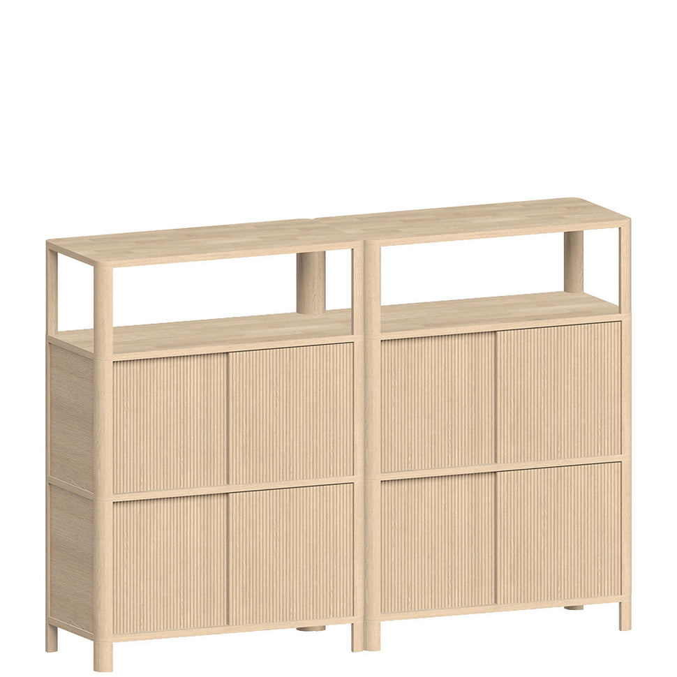 Cloe · Armoire en chêne blanc pigmenté avec portes en bois