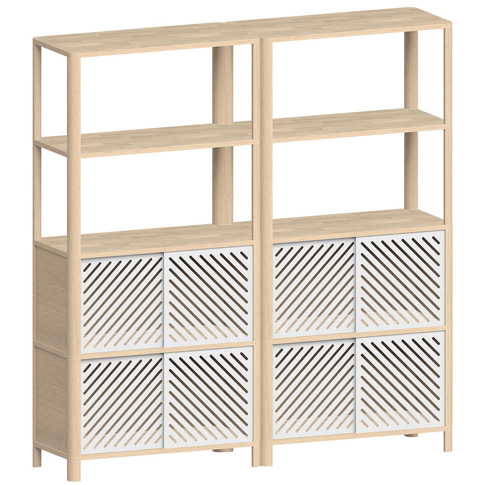 Cloe Modular Shelving System · White Pigmented Oak · White Metal Doors