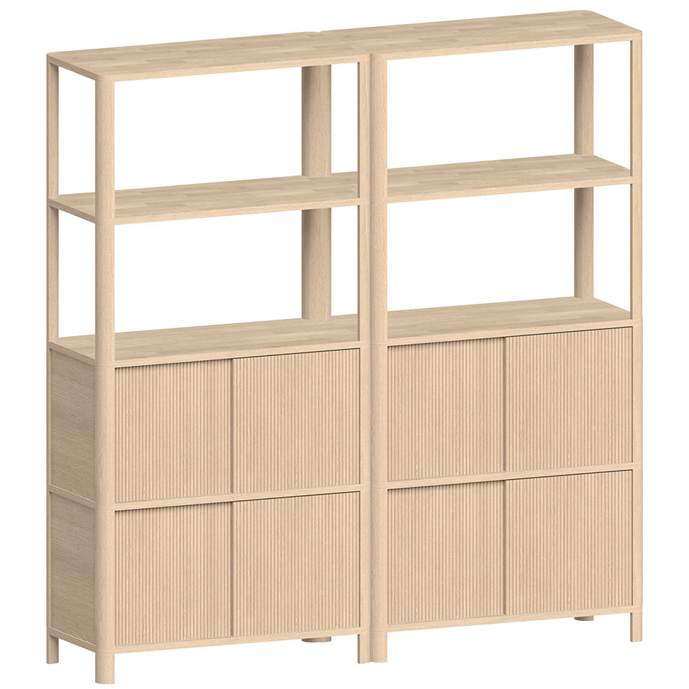 Cloe · Witte gepigmenteerde eikenhouten roomdivider met houten deuren