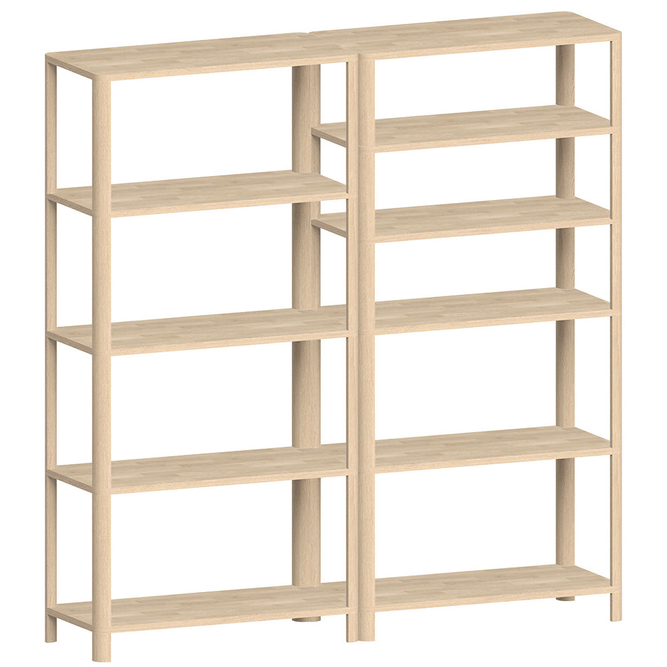 Cloe Wide Bookcase · White Pigmented Oak