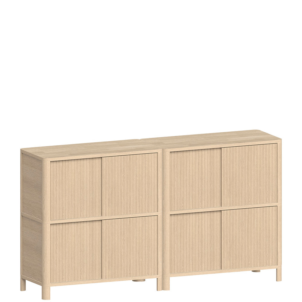 Cloe · Wit gepigmenteerd eiken dressoir met houten deuren