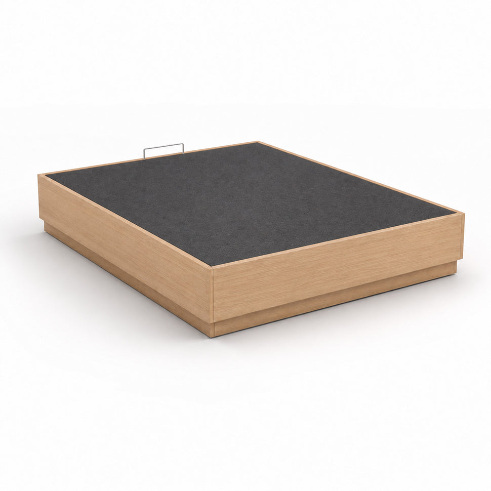 Stoa Lift-Up Storage Bed Frame · Oak Decor - 200 x 200 cm