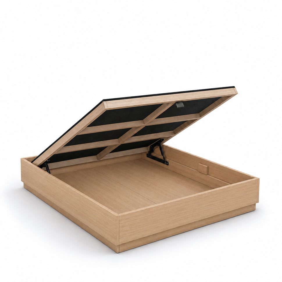 Stoa Lift-Up Storage Bed Frame · Oak Decor - 200 x 200 cm