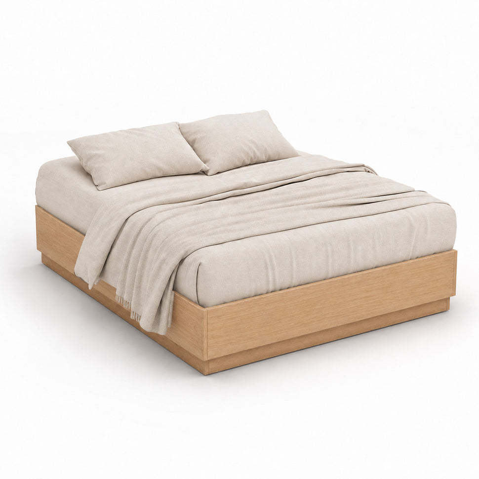 Stoa Lift-Up Storage Bed Frame · Oak Decor - 200 x 200 cm