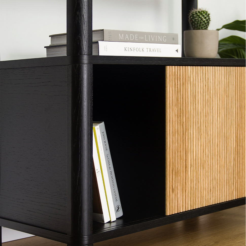Cloe Modular Storage Unit · Black · Black Wooden Doors
