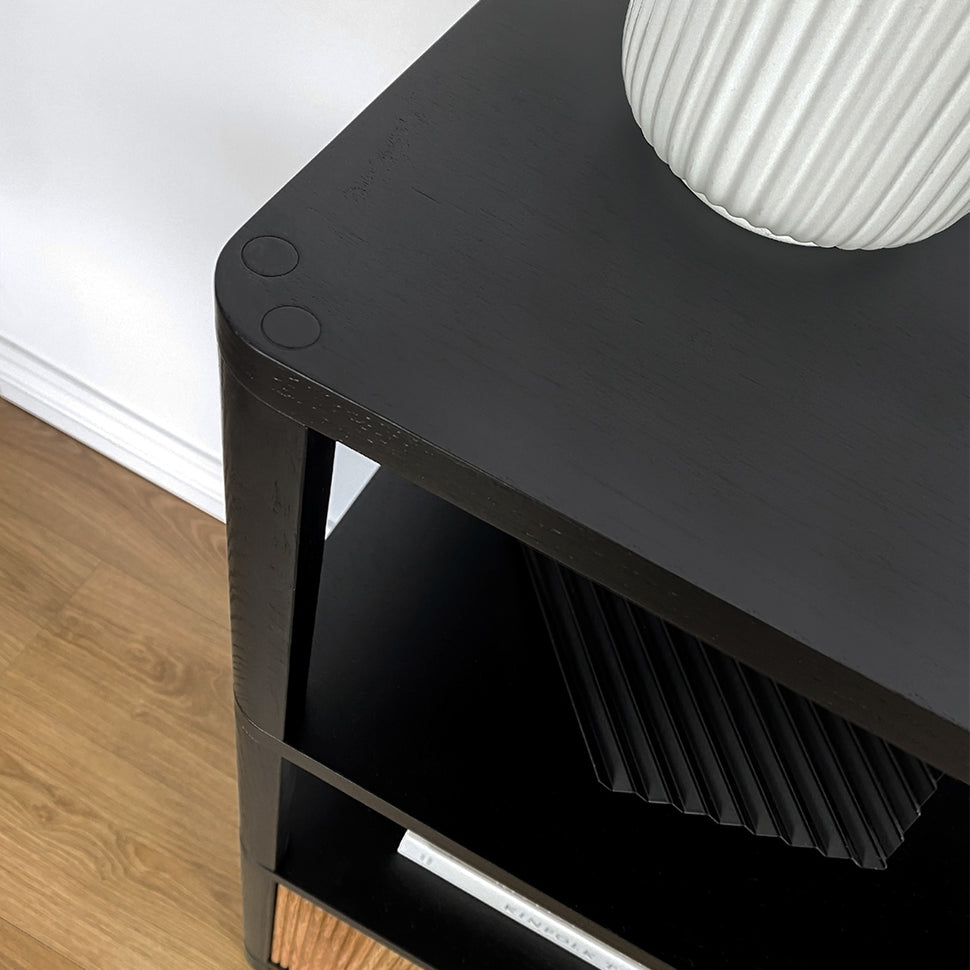 Cloe Modular Bookcase · Black · Wooden Doors