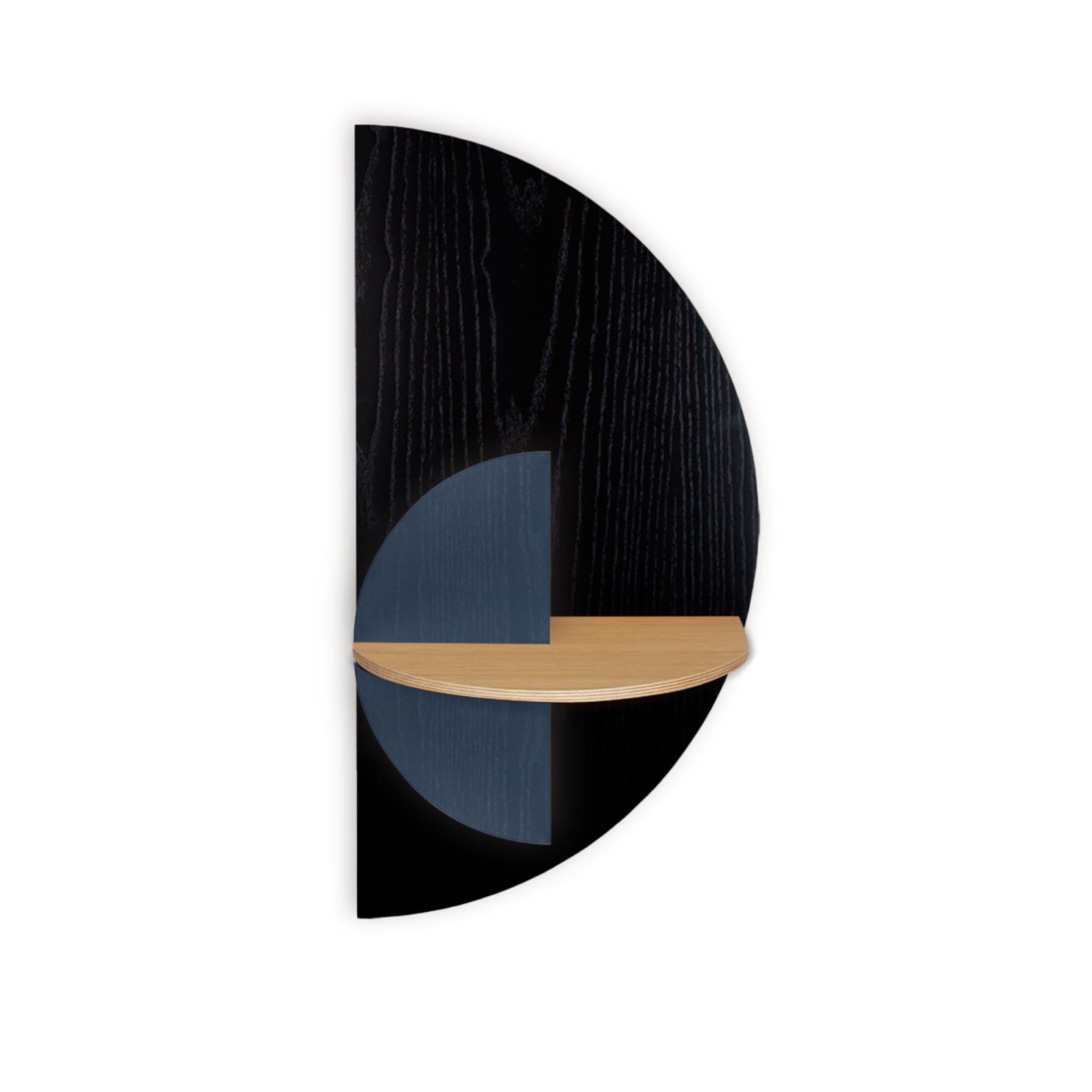 Alba slim floating nightstand · Black semicircle