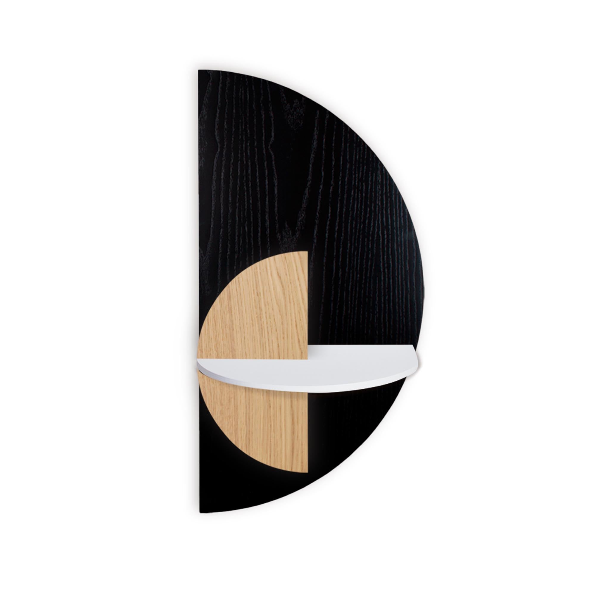Alba slim floating nightstand · Black semicircle