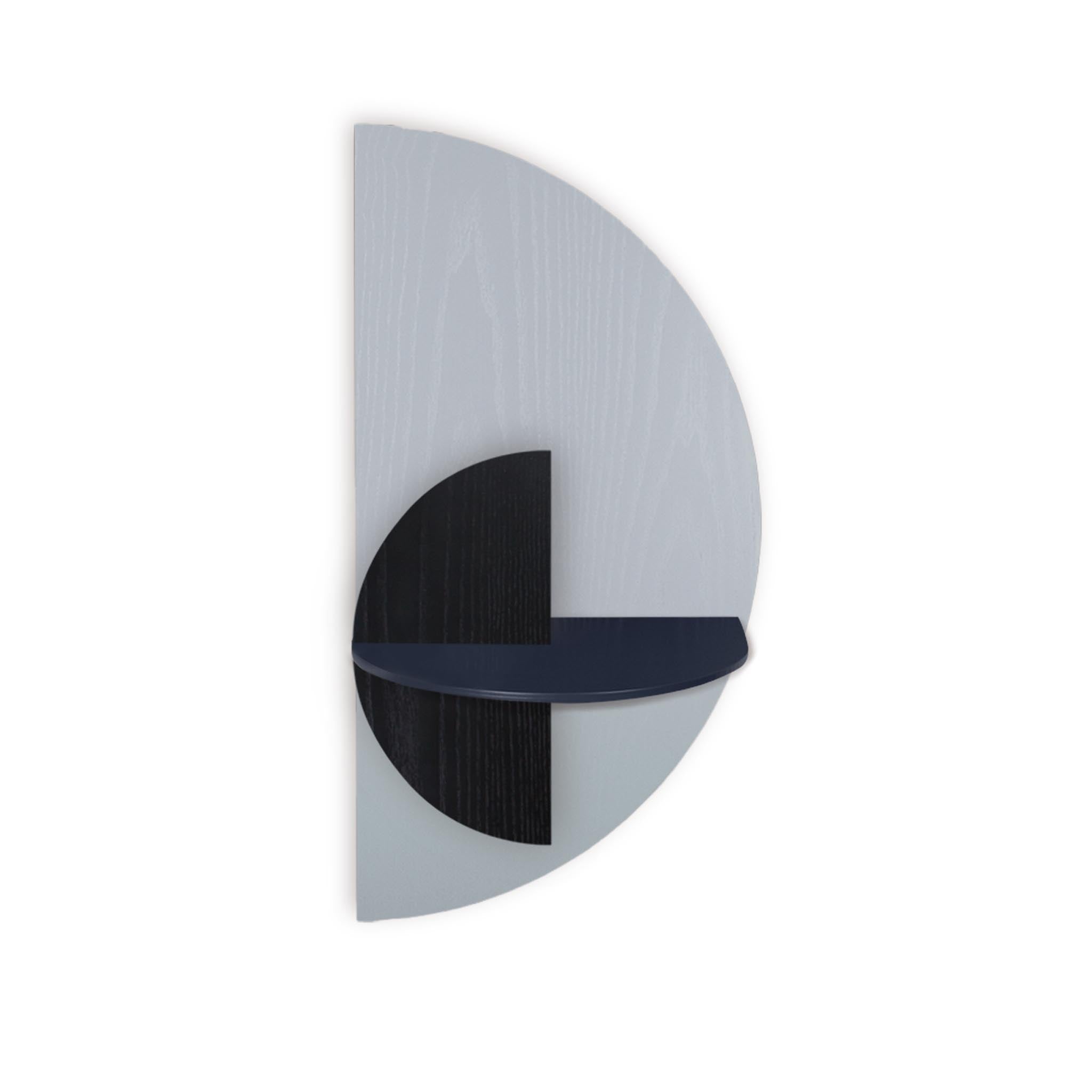 Alba slim floating nightstand DUO · Grey semicircle