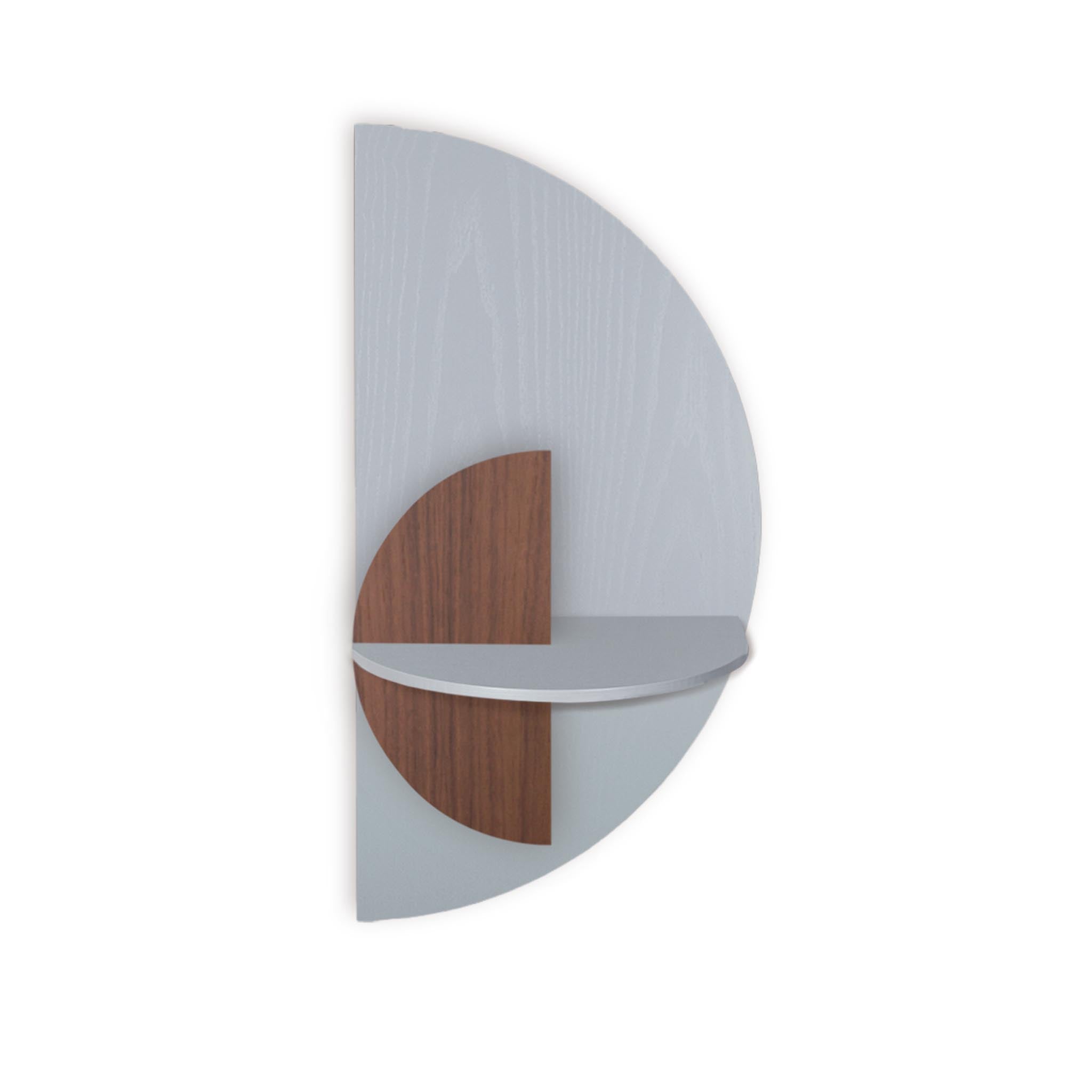 Alba slim floating nightstand DUO · Grey semicircle