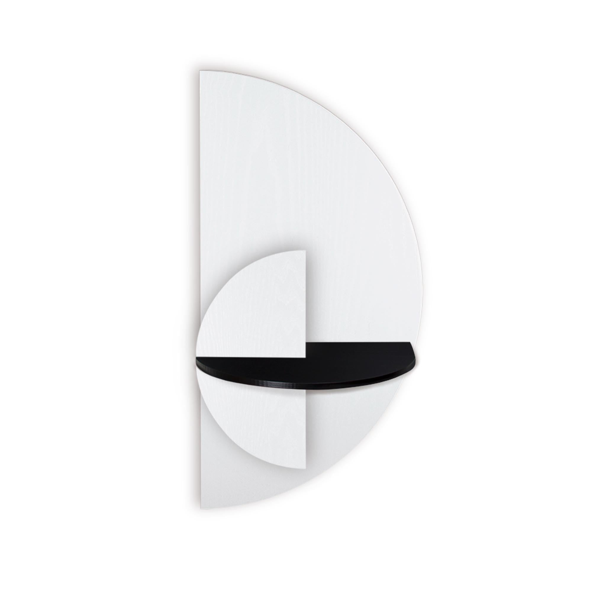 Alba slim floating nightstand DUO · White semicircle