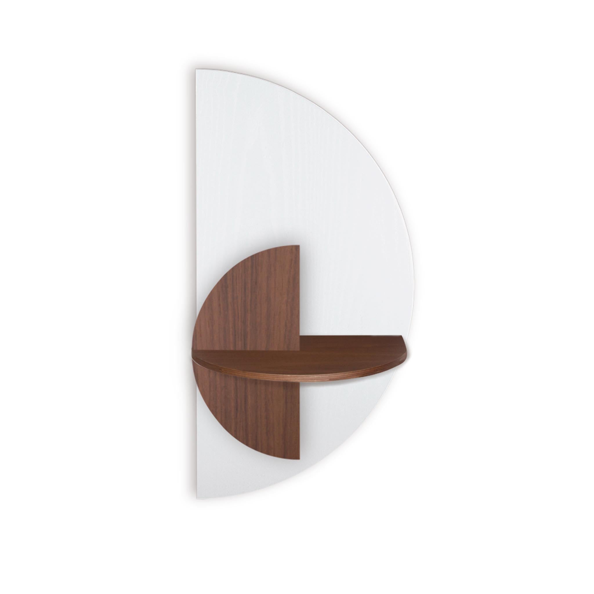 Alba slim floating nightstand DUO · White semicircle