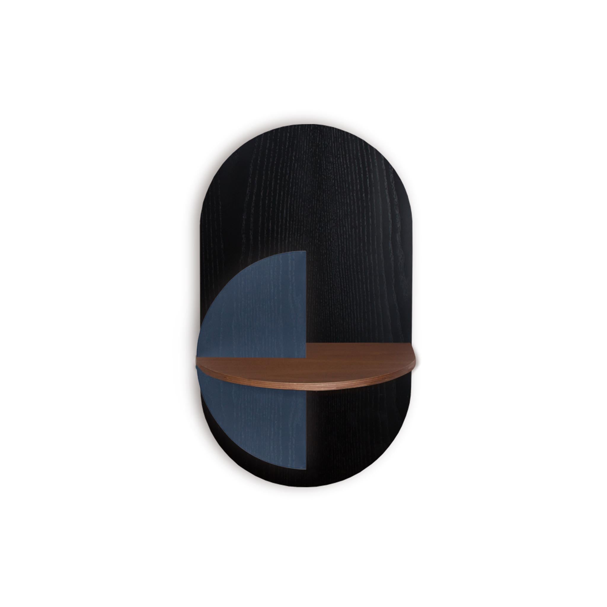 Alba slim floating nightstand · Black oval