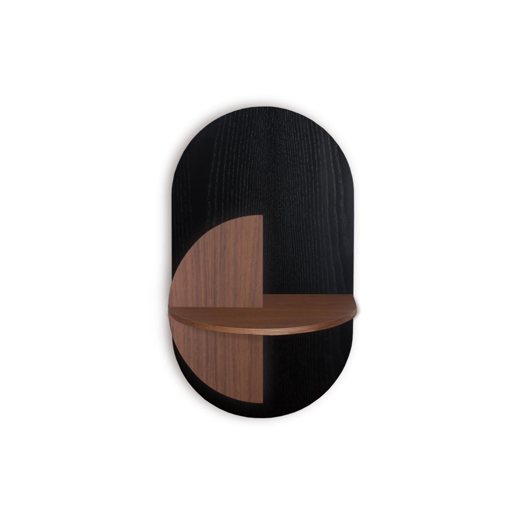 Alba Slim Floating Nightstand · Black oval – Woodendot