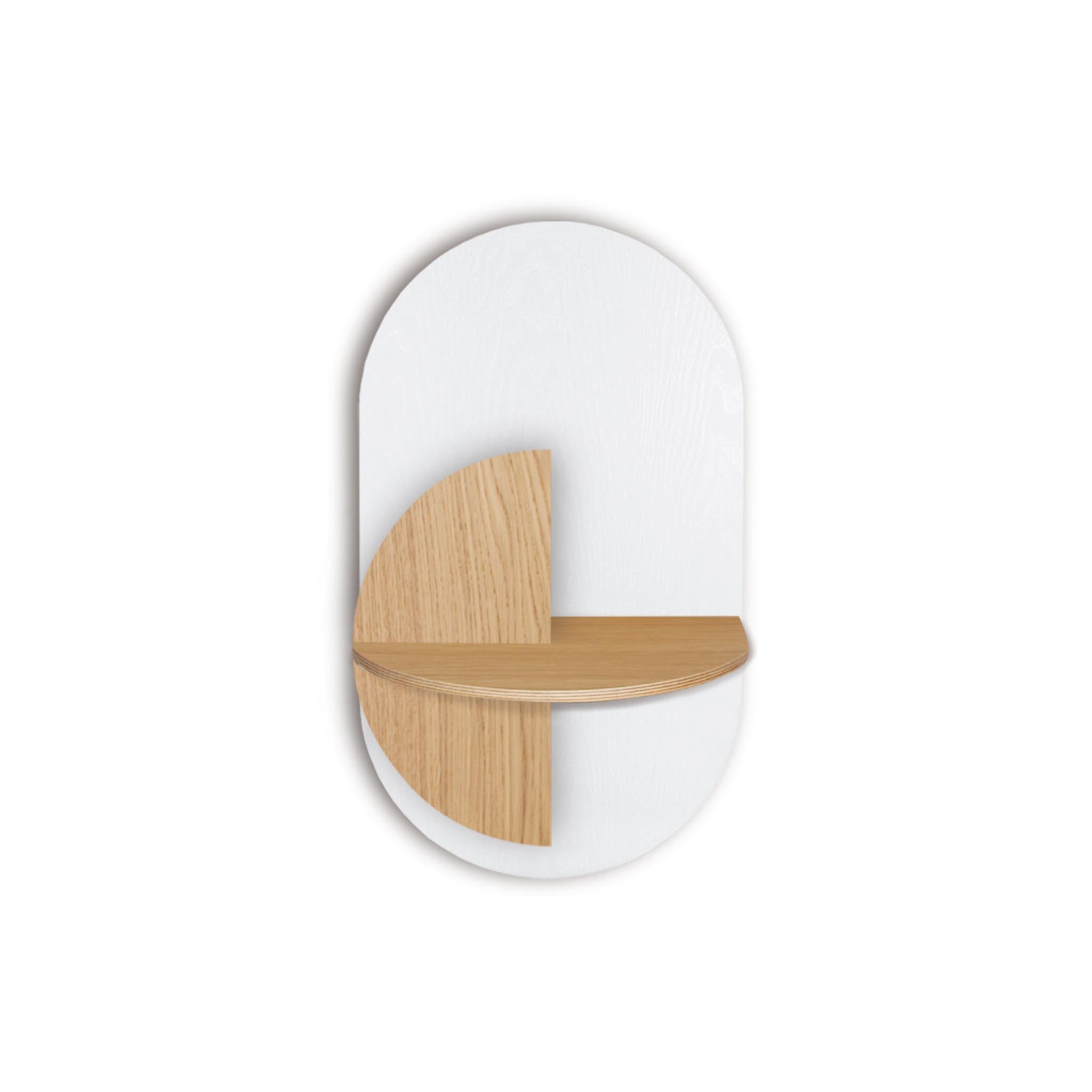 Alba slim floating nightstand DUO · White oval