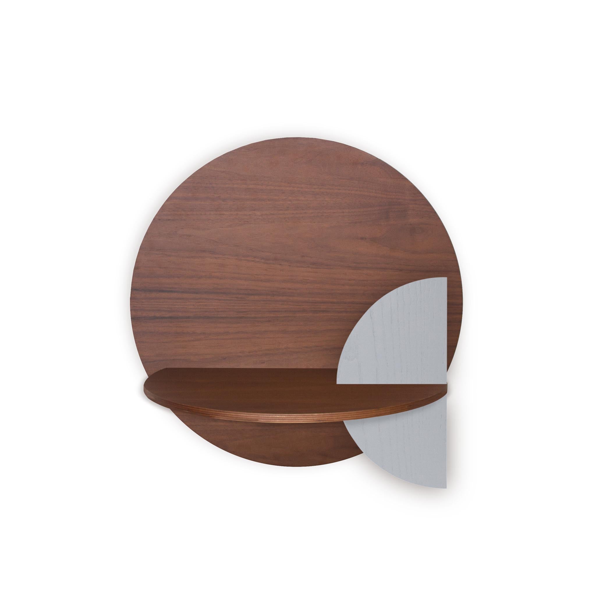Alba floating nightstand DUO · Walnut circle