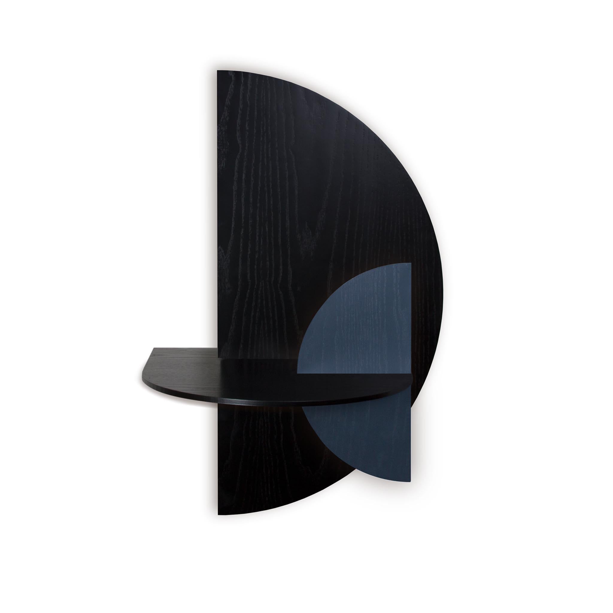 Alba floating nightstand DUO · Black semicircle