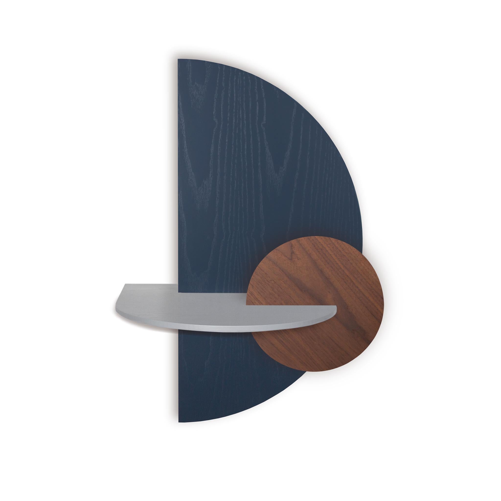 Alba floating nightstand DUO · Blue semicircle