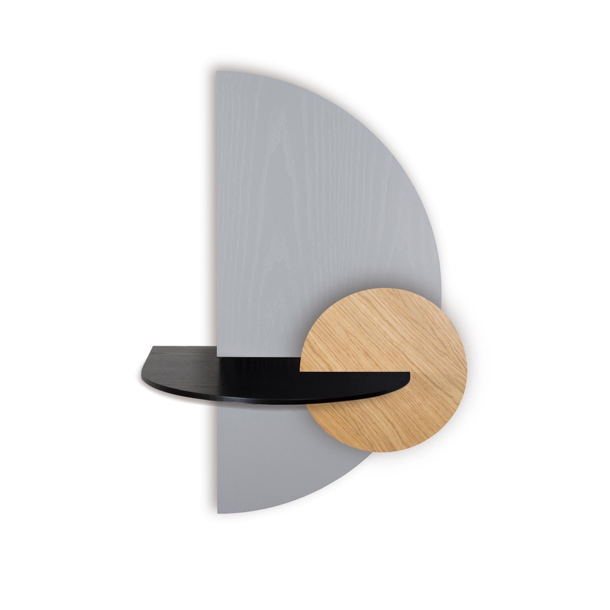 Alba floating nightstand DUO · Grey semicircle