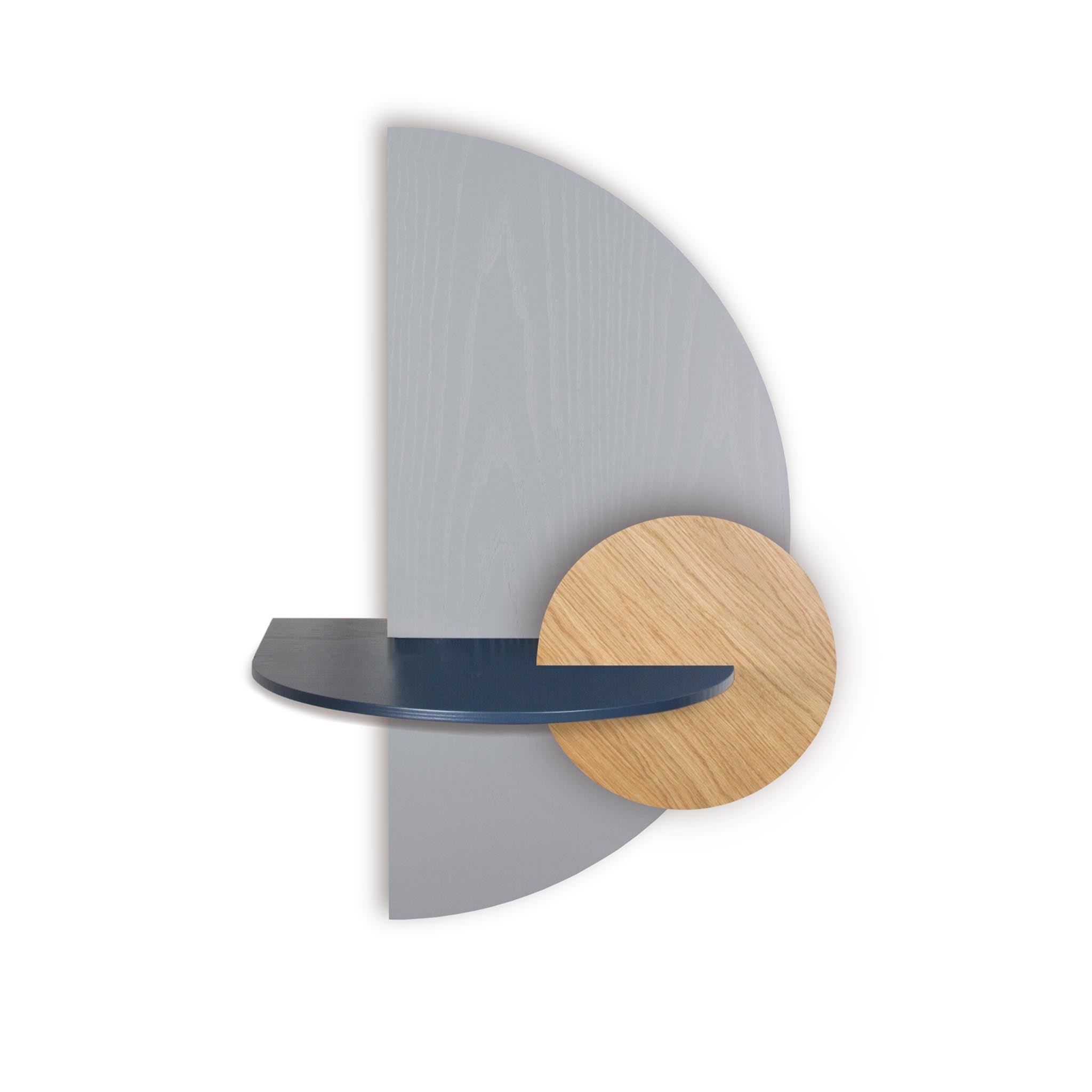 Alba floating nightstand DUO · Grey semicircle
