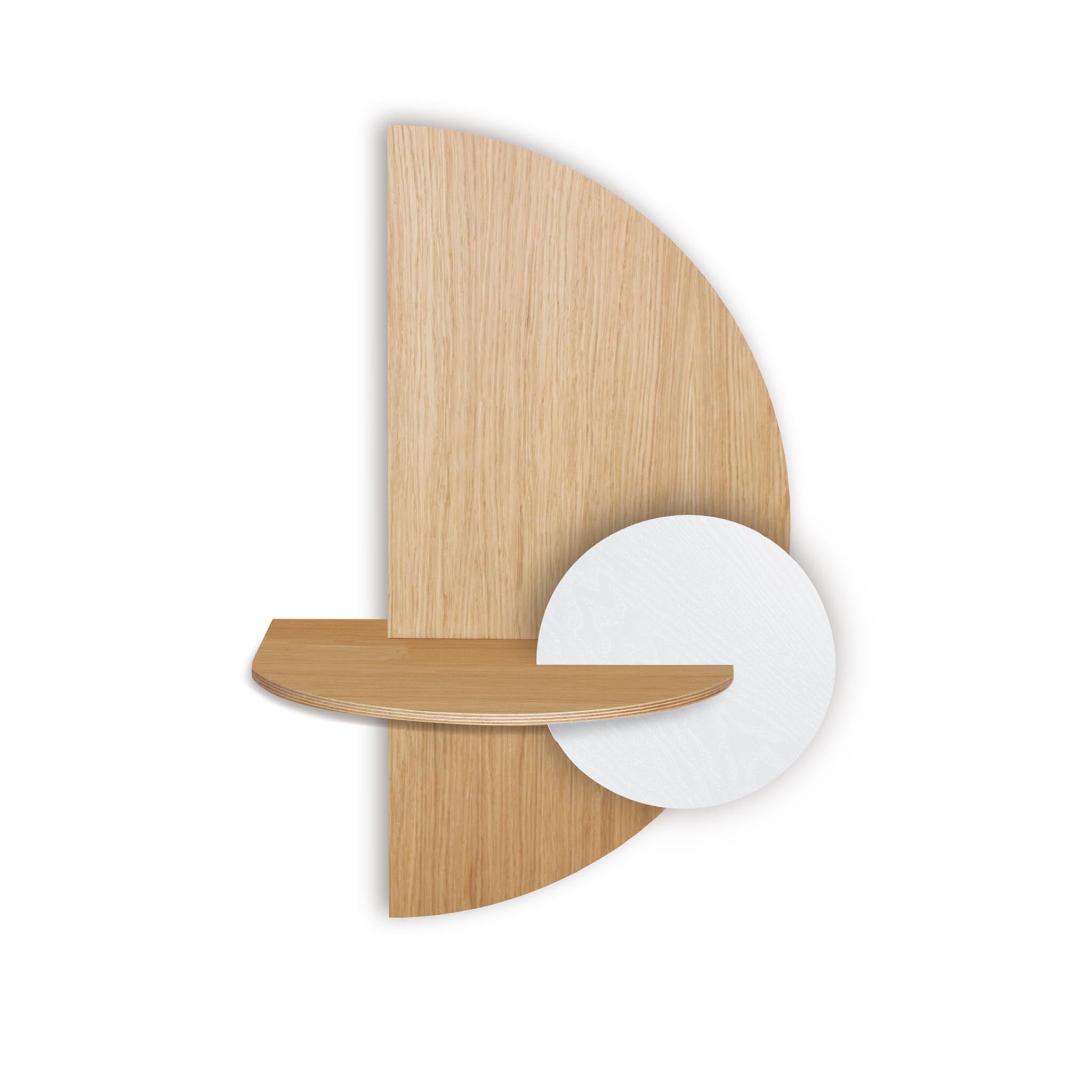 Alba floating nightstand · Oak semicircle
