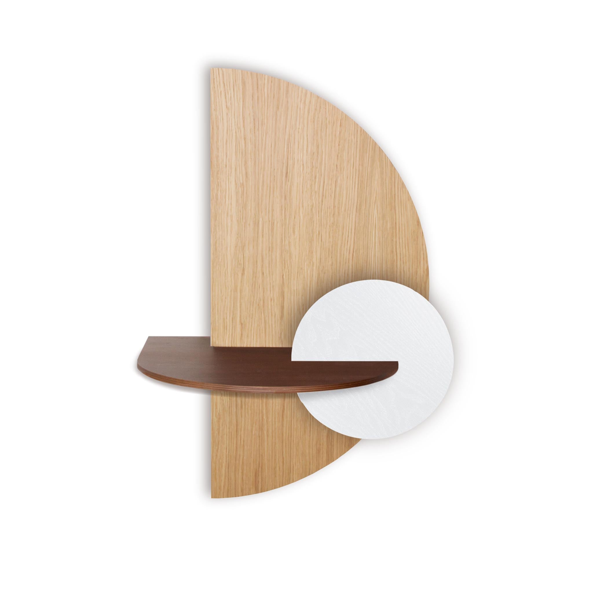 Alba floating nightstand DUO · Oak semicircle