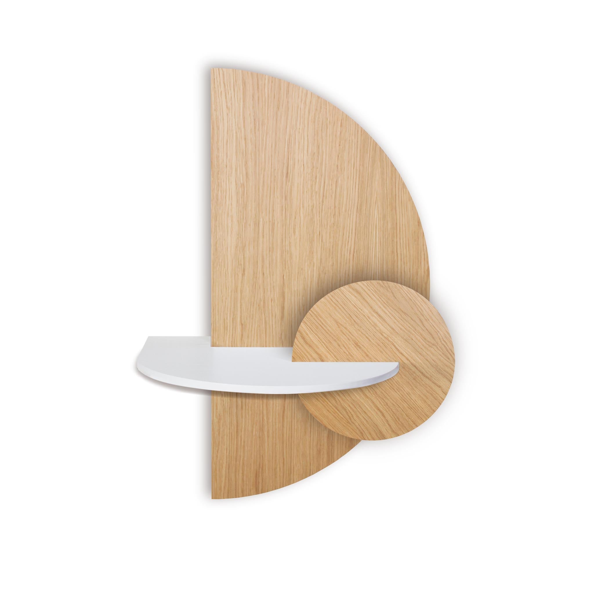 Alba floating nightstand DUO · Oak semicircle