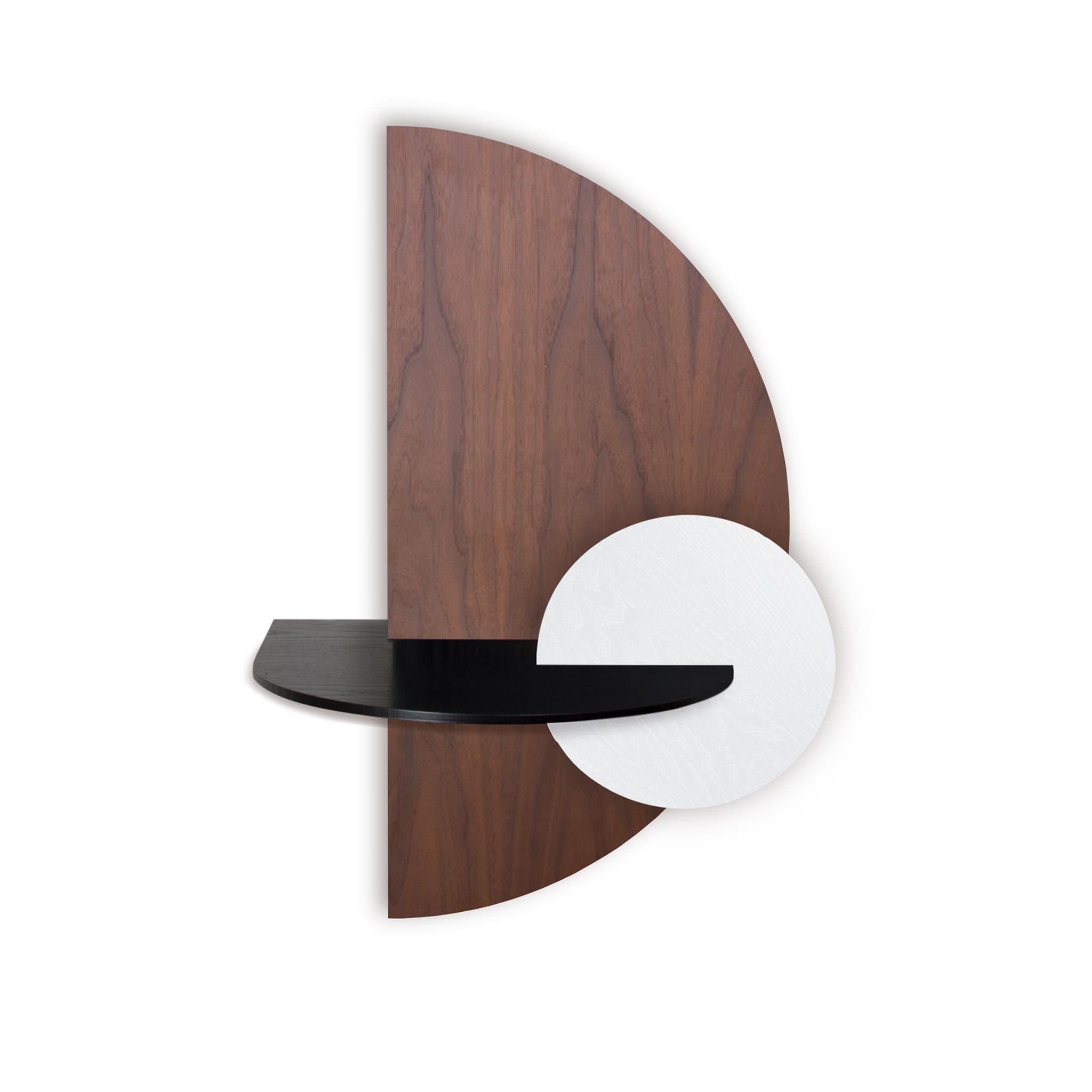Alba floating nightstand · Walnut semicircle