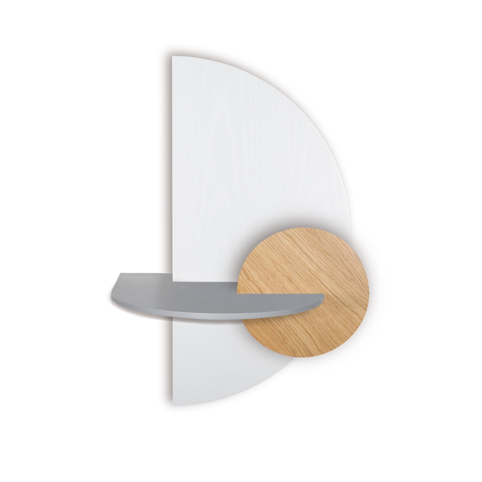 Alba floating nightstand DUO · White semicircle
