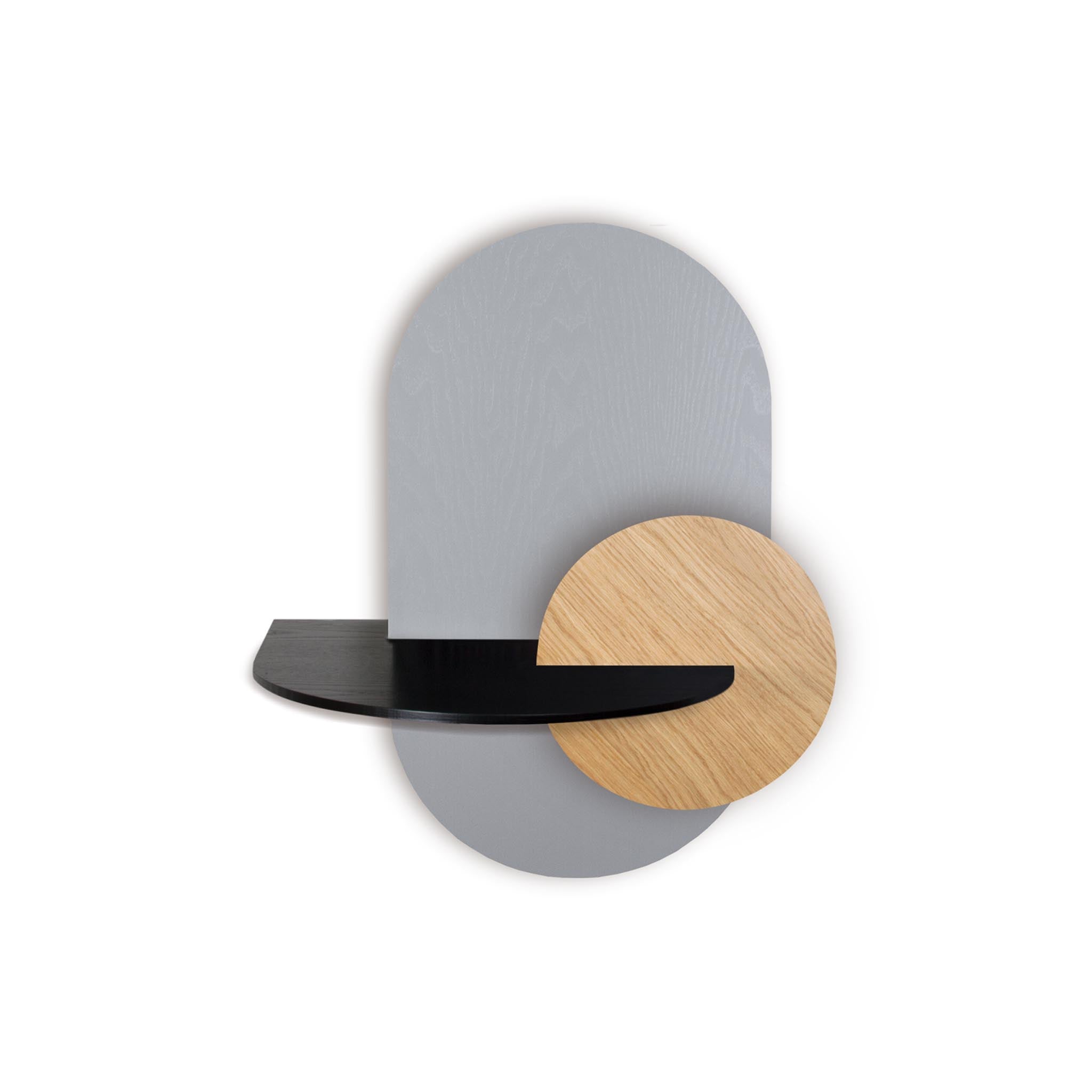 Alba floating nightstand DUO · Grey oval