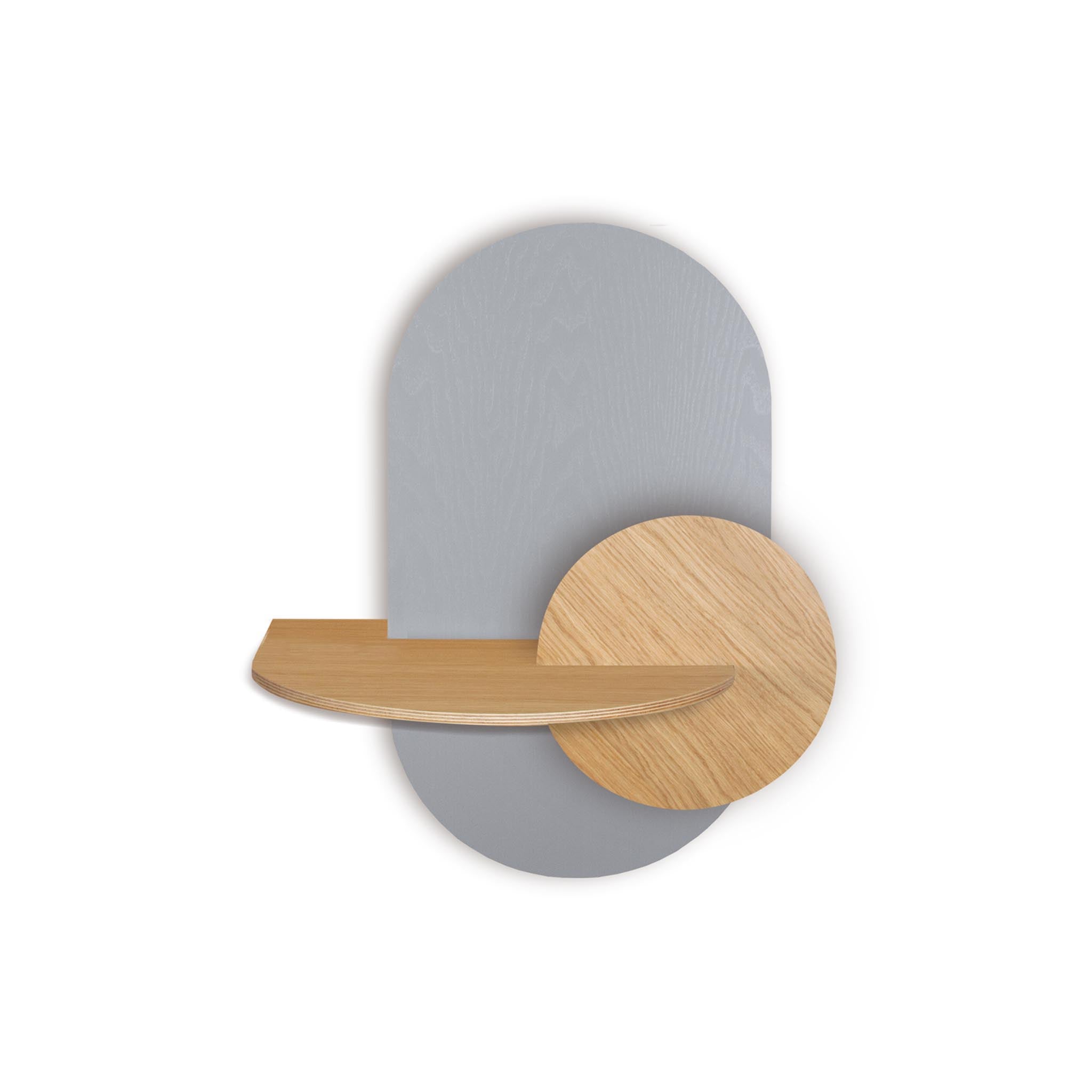 Alba floating nightstand DUO · Grey oval