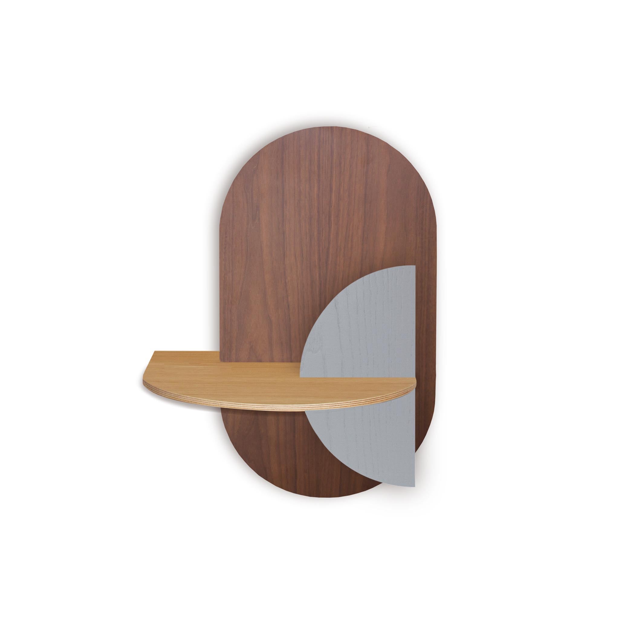 Alba floating nightstand · Walnut oval