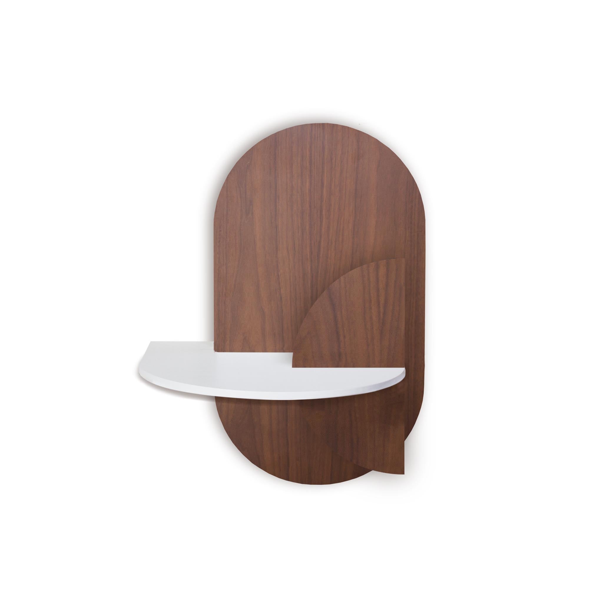 Alba floating nightstand · Walnut oval