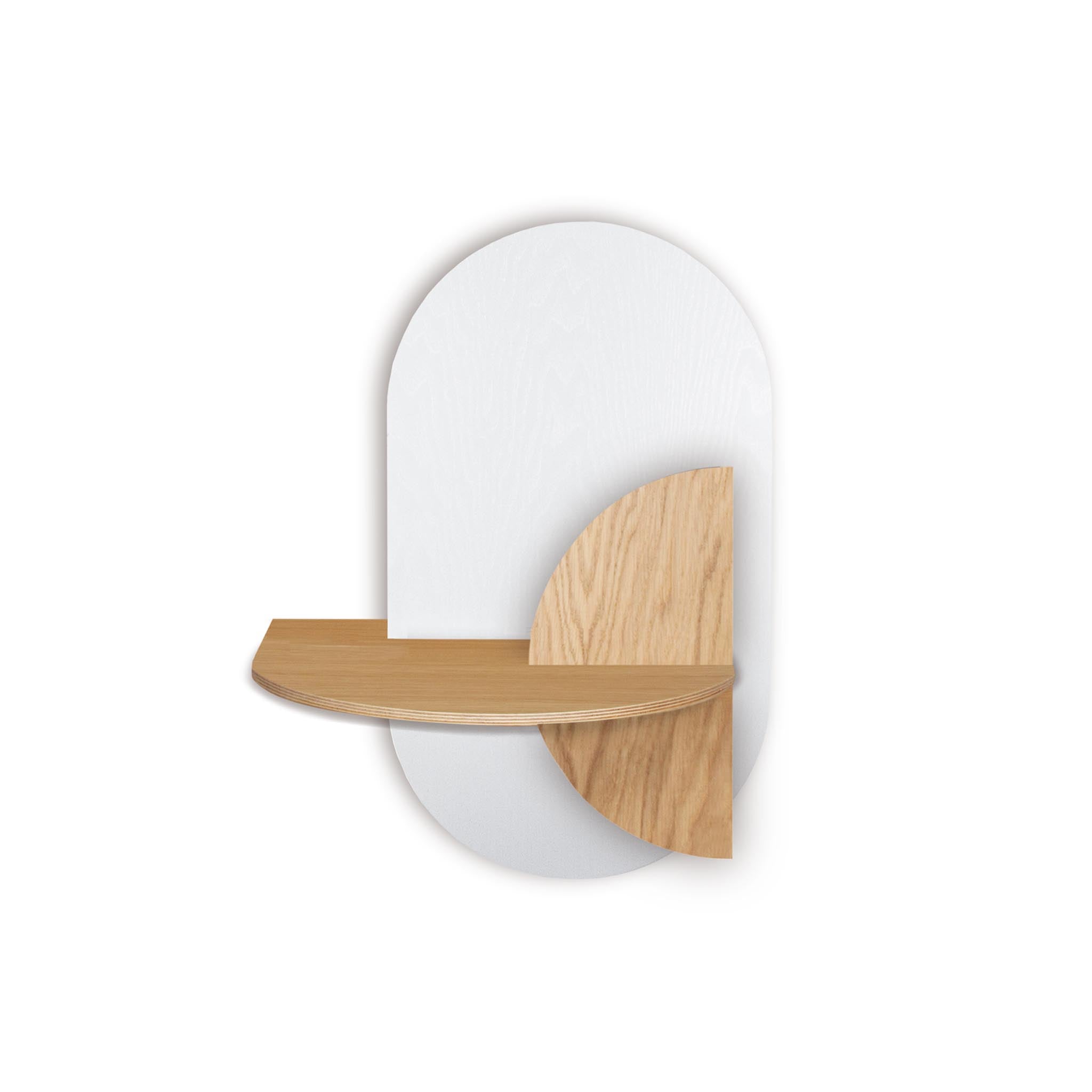 Alba floating nightstand DUO · White oval